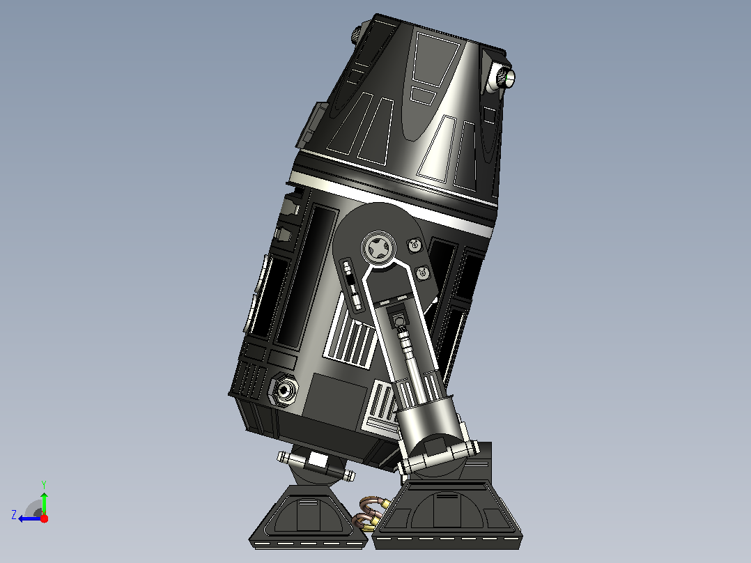 R4I9 -部分解决方案中创建的达斯·维德宇航技工机器人右视图