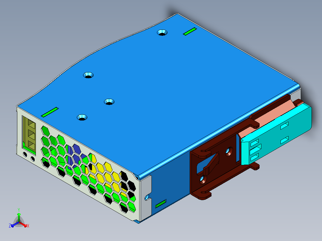 DDR-120B-24 DC-DC转换器正等轴测图
