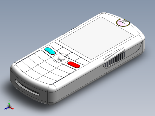 摩托罗拉E1手机 - 副本正等轴测缩略图