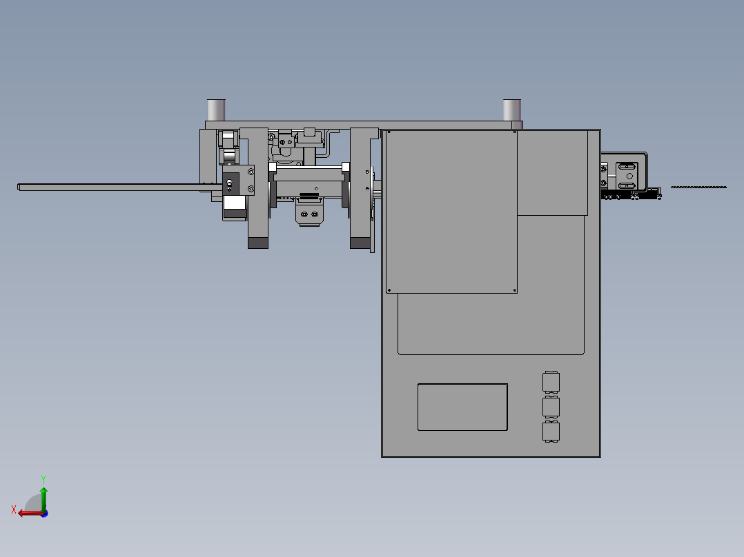 汽车零件折弯机构后视图