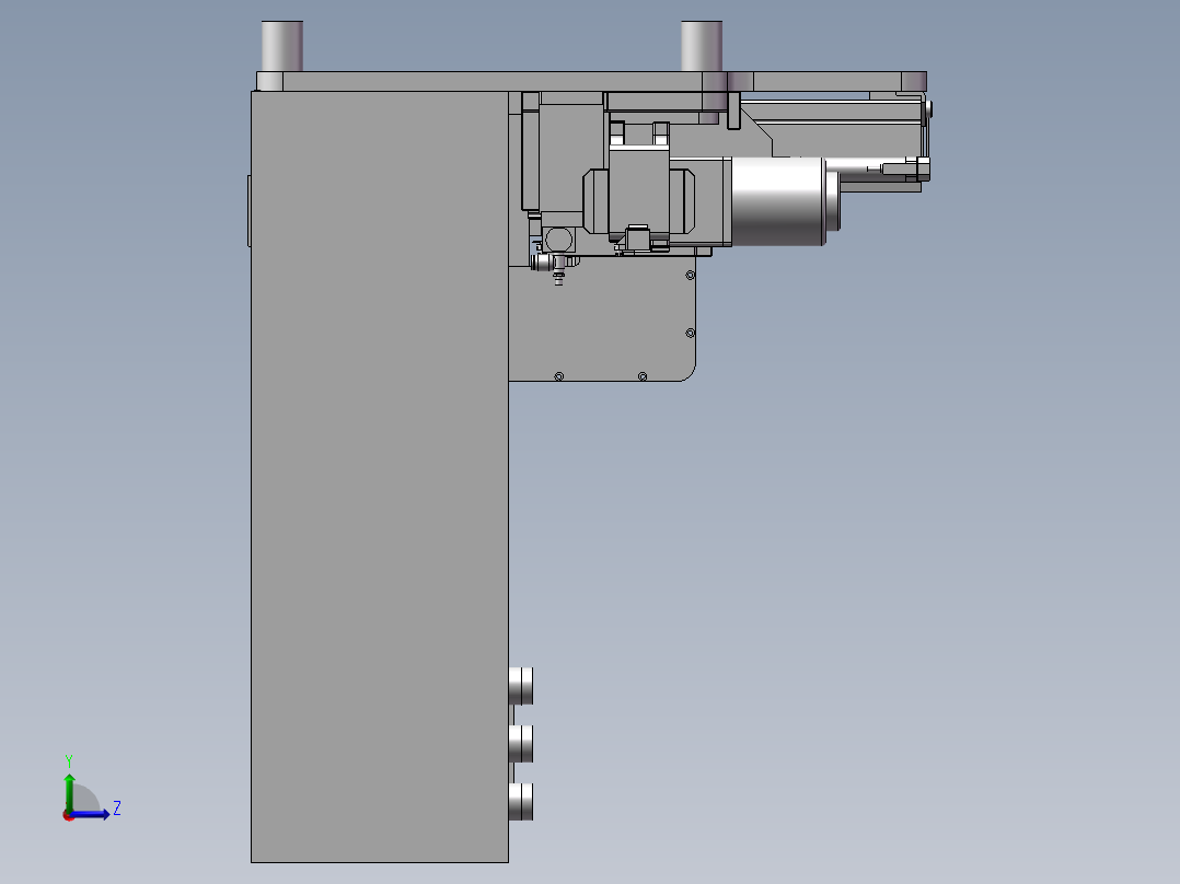 汽车零件折弯机构左视图