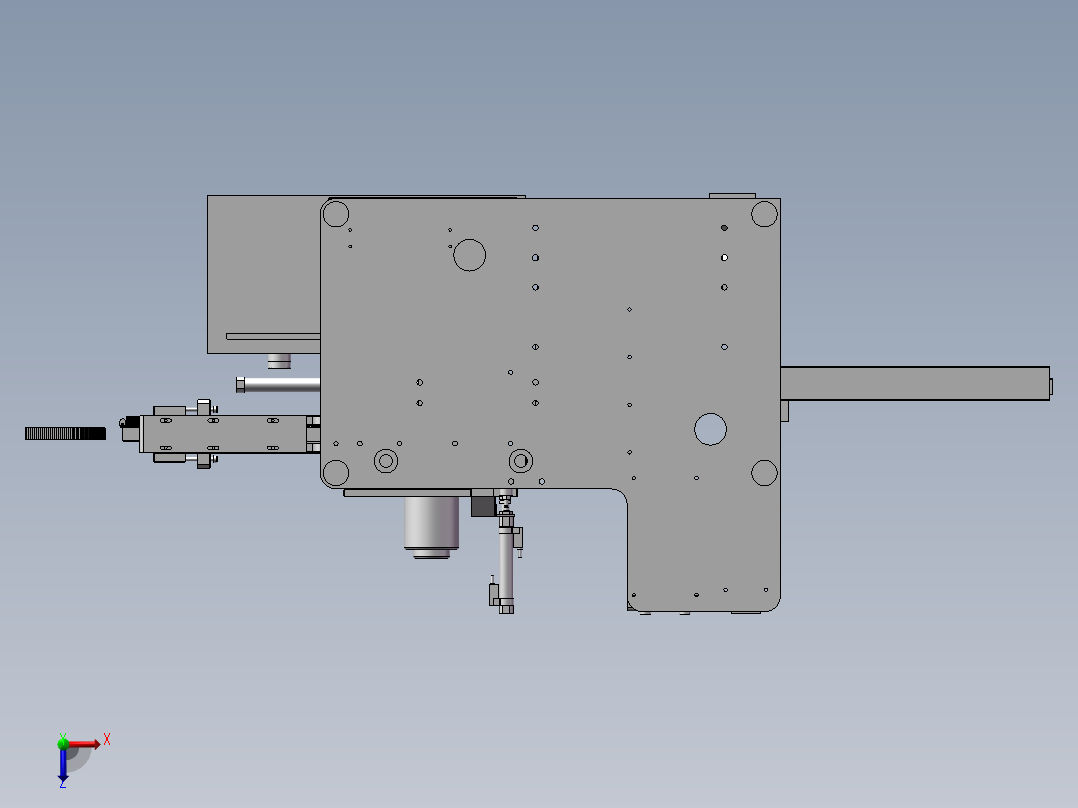 汽车零件折弯机构俯视图