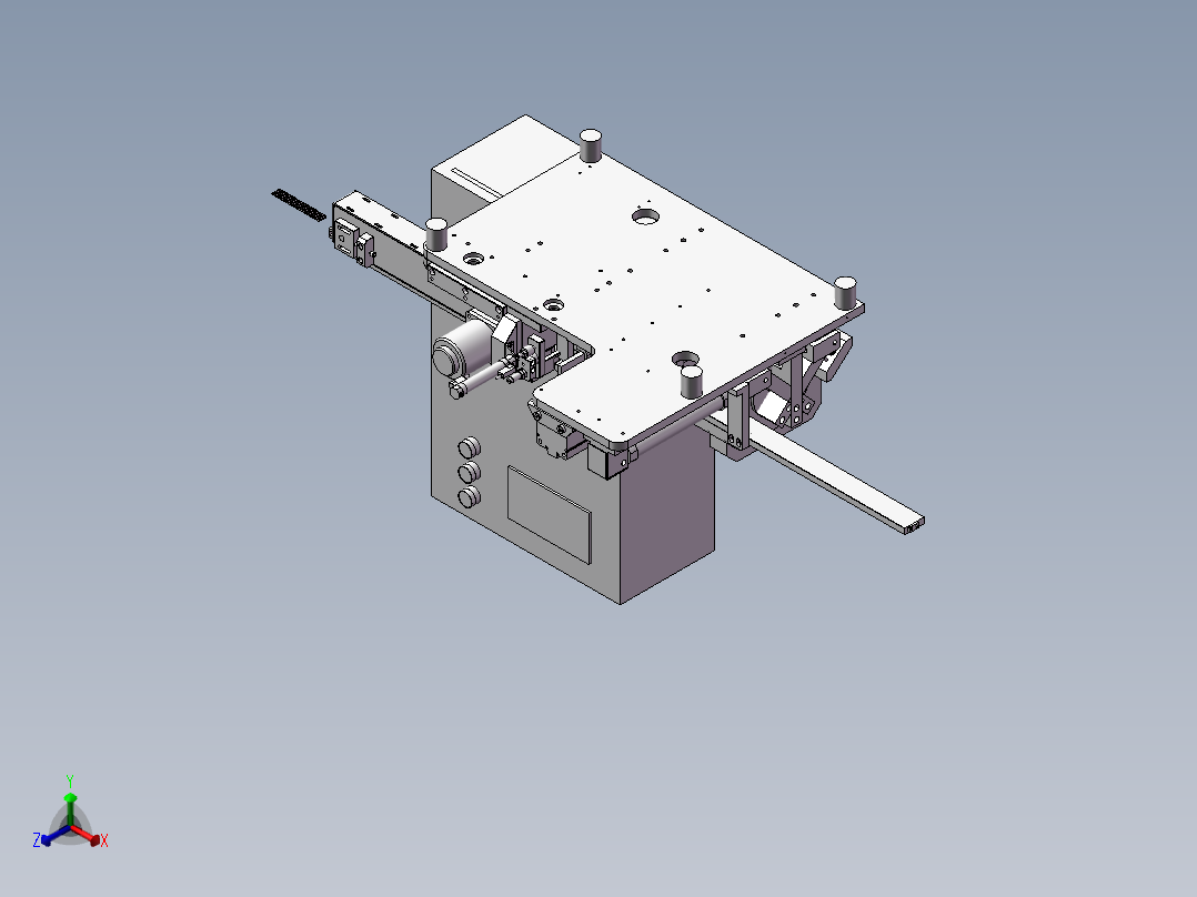 汽车零件折弯机构正等轴测图