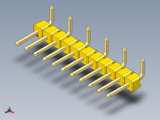 彩色公排针 100mil 2.54mm 系列-DS1022_yellow_11p_100mil_Type_SMT_R1_rev1.0
