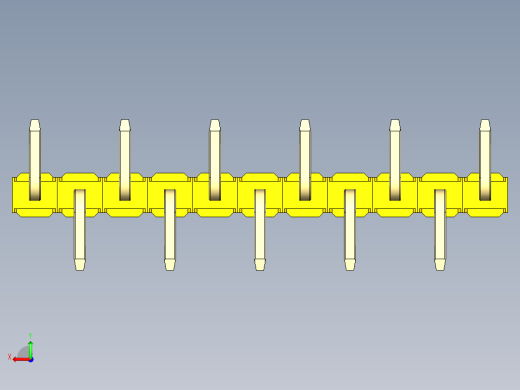 彩色公排针 100mil 2.54mm 系列-DS1022_yellow_11p_100mil_Type_SMT_R1_rev1.0后视缩略图