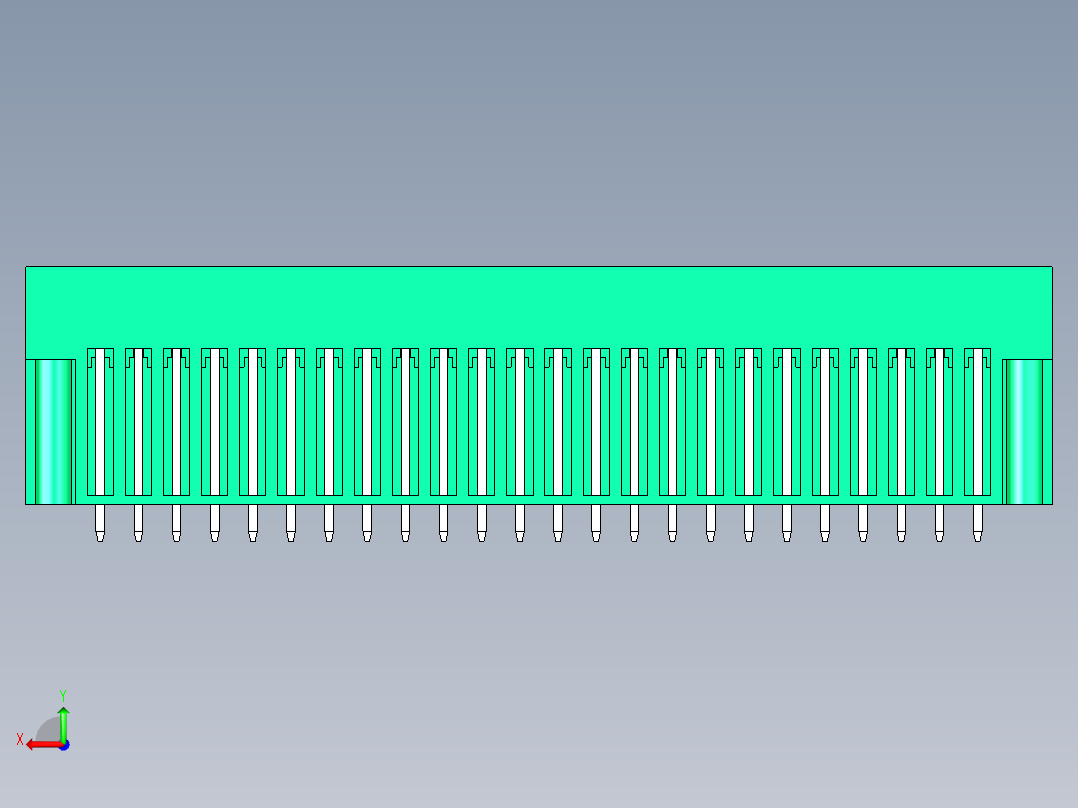 DEGSON 15EDG（公头） 3.5mm 螺钉锁紧，插拔式接线端子 FullPack-15EDGVHM-3.5-48P-14-00AH后视图