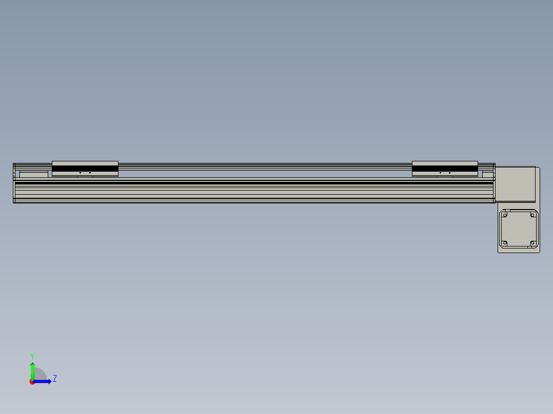 直线模组LHB17-L40-S800-RD设计图纸左视图