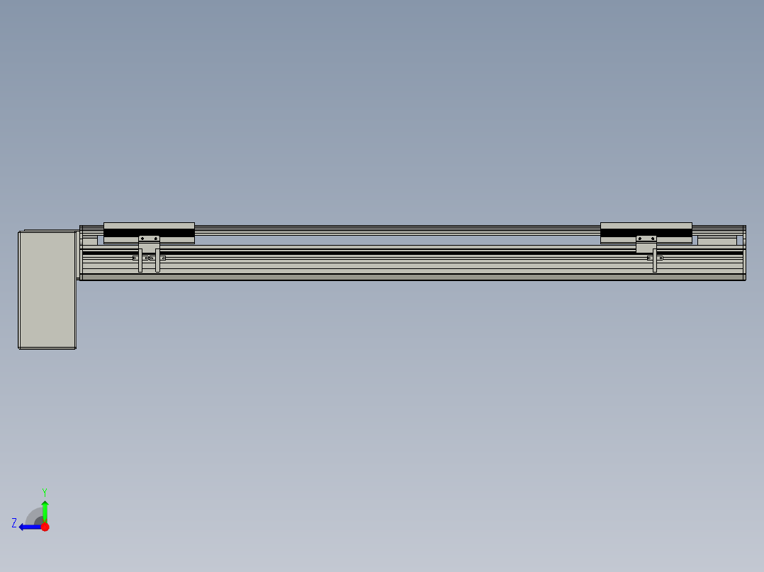 直线模组LHB17-L40-S800-RD设计图纸右视图