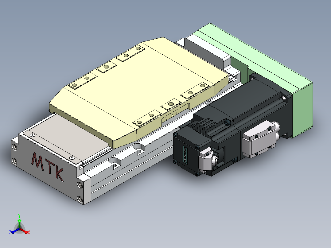 GTH内嵌丝杆全封闭GTH15-BR-750W正等轴测图