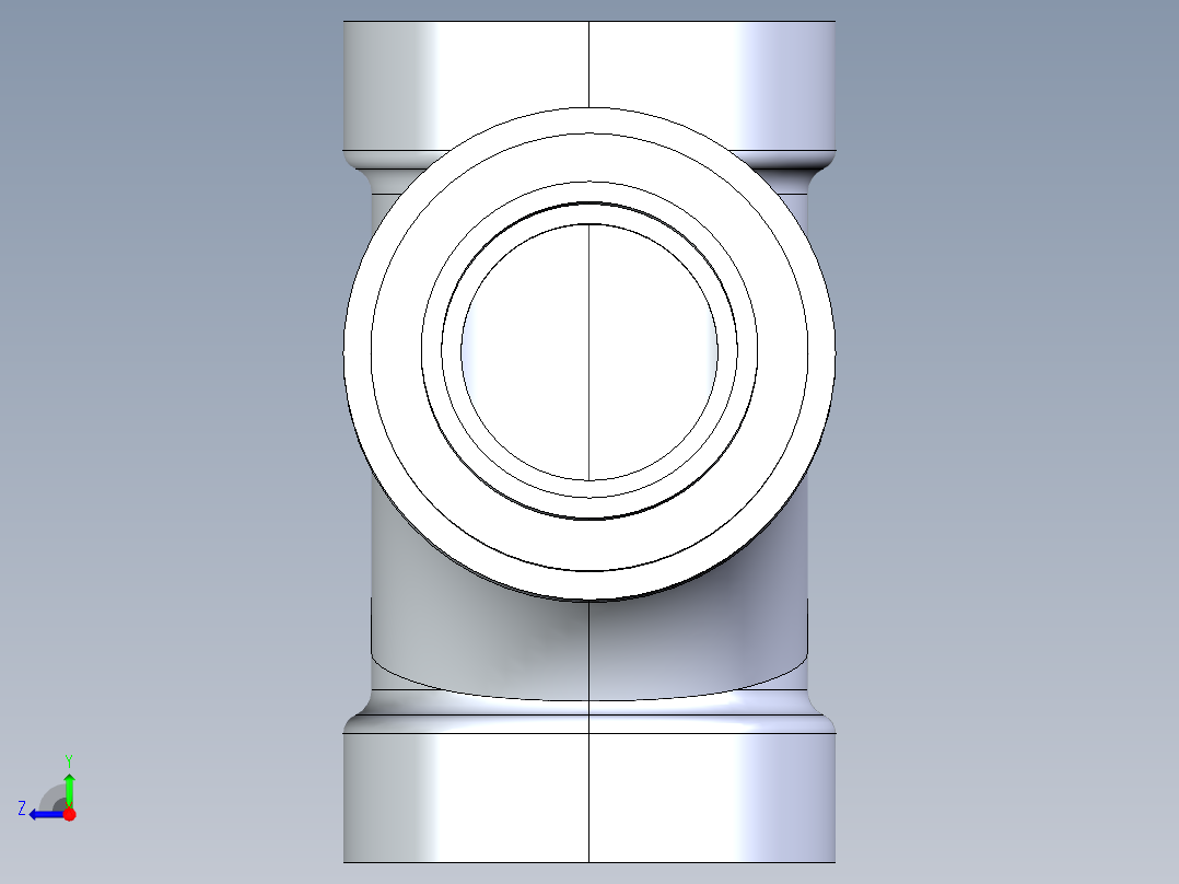 船舶管路系统S14_SeaDrainPLUS_SanitaryReducingTee-SxSxS_37E261531_3x2in Sea Drain Plus - Sanitary Reducing Tee - SxS右视图