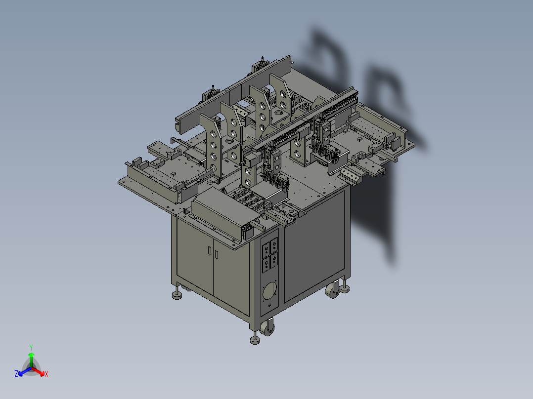 充电头快速分类夹拿设备正等轴测图