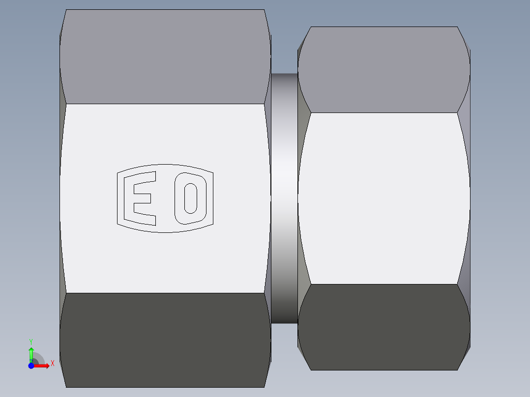 卡套式工业通用硬管接头EO_Swivel_connector_GAI30SRCF前视图