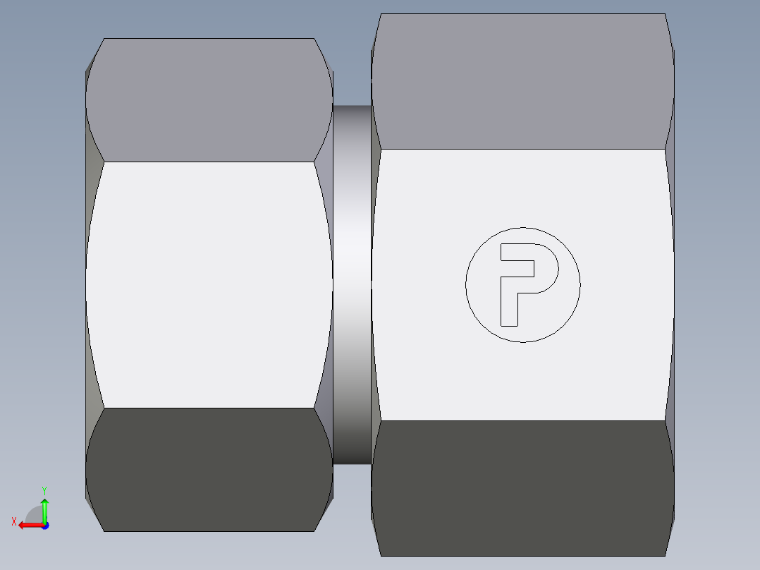 卡套式工业通用硬管接头EO_Swivel_connector_GAI30SRCF后视图