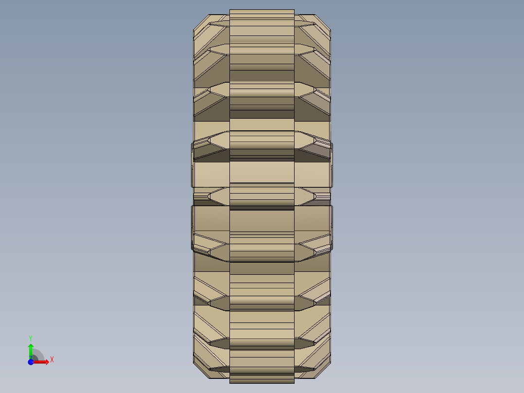 32269 Tan Technic Gear 20 Tooth Double Bevel.SLDPRT前视图