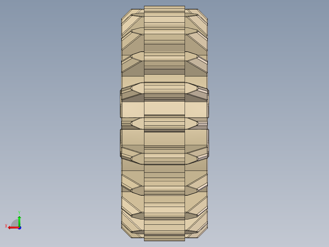 32269 Tan Technic Gear 20 Tooth Double Bevel.SLDPRT后视图