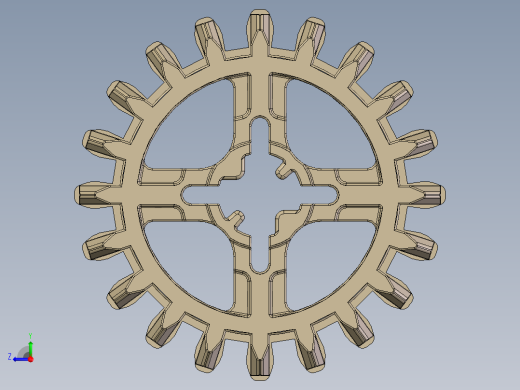 32269 Tan Technic Gear 20 Tooth Double Bevel.SLDPRT右视缩略图