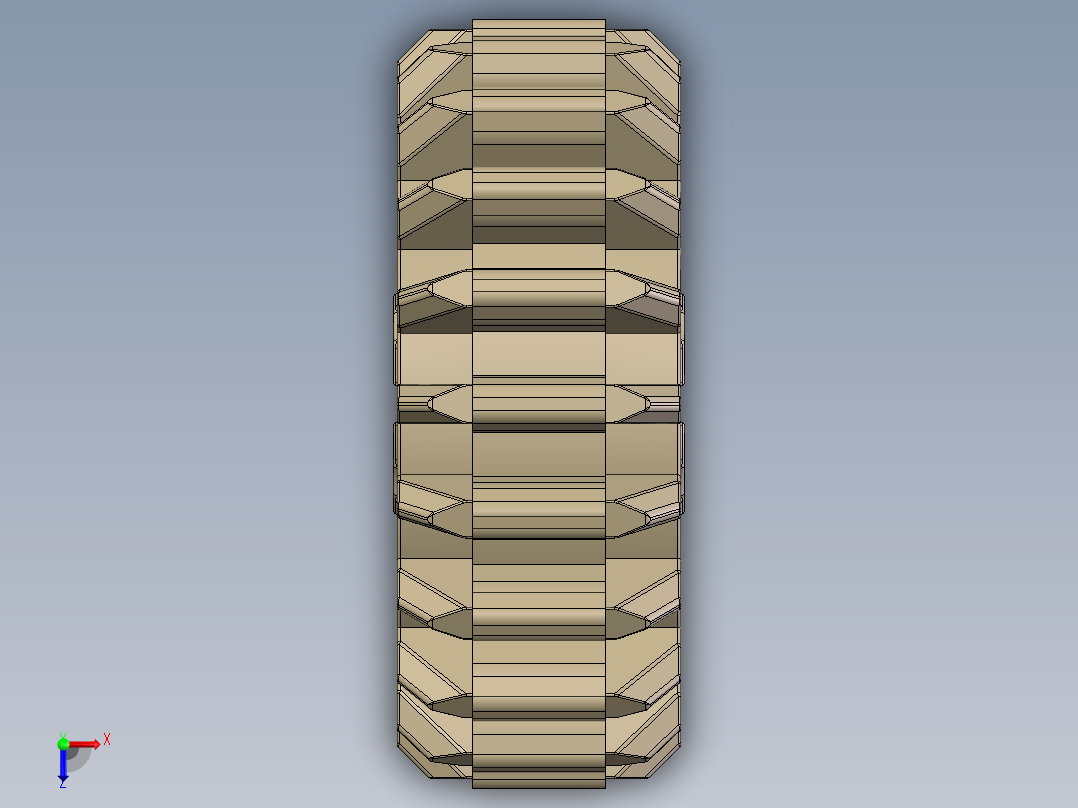 32269 Tan Technic Gear 20 Tooth Double Bevel.SLDPRT俯视图