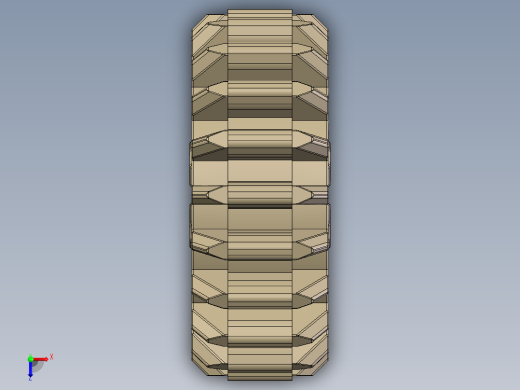 32269 Tan Technic Gear 20 Tooth Double Bevel.SLDPRT俯视缩略图