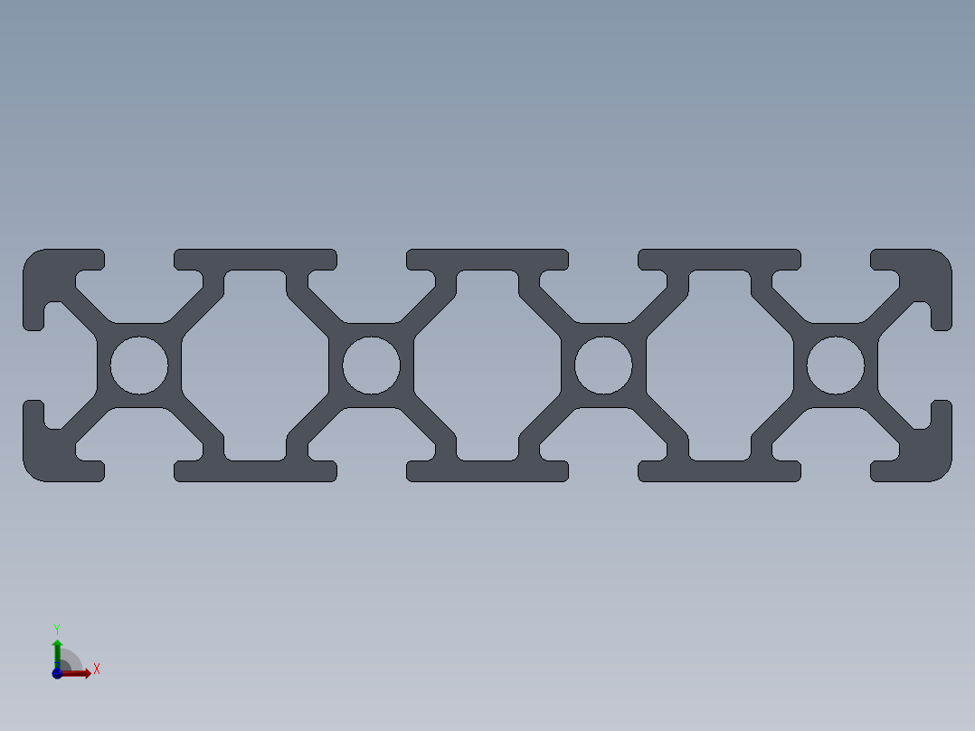 2080铝挤压型材前视图