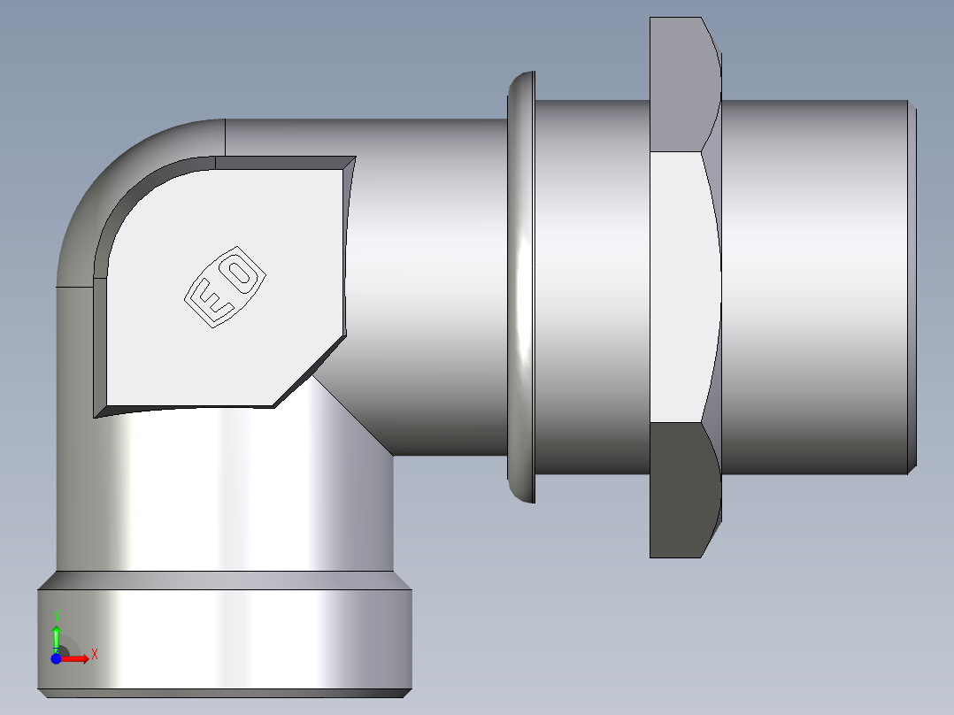 卡套式工业通用硬管接头EO_Bulkhead_elbow_WSV38SOMDCF前视图