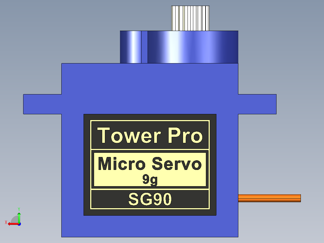 Servomotor伺服电机舵机SG90后视图
