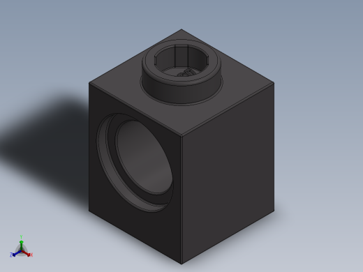 乐高机械组积木（横梁）-4210639 - 6541 Dark StoneTechnic Brick 1 x 1 with Hole正等轴测缩略图