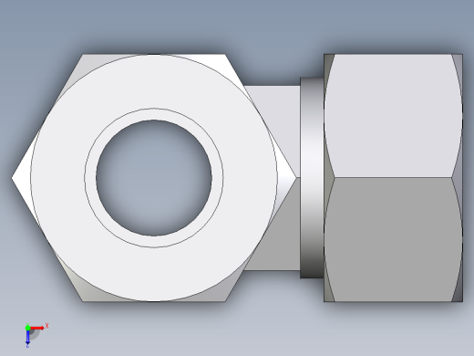 卡套式工业通用硬管接头EO_Swivel_nut_run_tee_EL18ZL71俯视缩略图