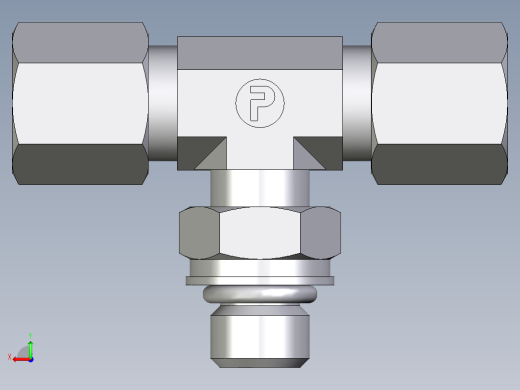 卡套式工业通用硬管接头EO_Adjustable_locknut_branch_tee_TEE06SMORCF后视缩略图