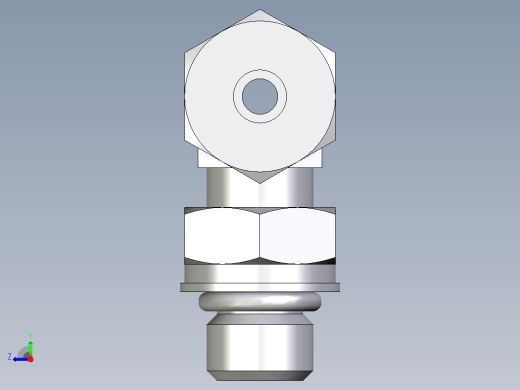 卡套式工业通用硬管接头EO_Adjustable_locknut_branch_tee_TEE06SMORCF右视缩略图
