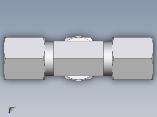 卡套式工业通用硬管接头EO_Adjustable_locknut_branch_tee_TEE06SMORCF俯视缩略图