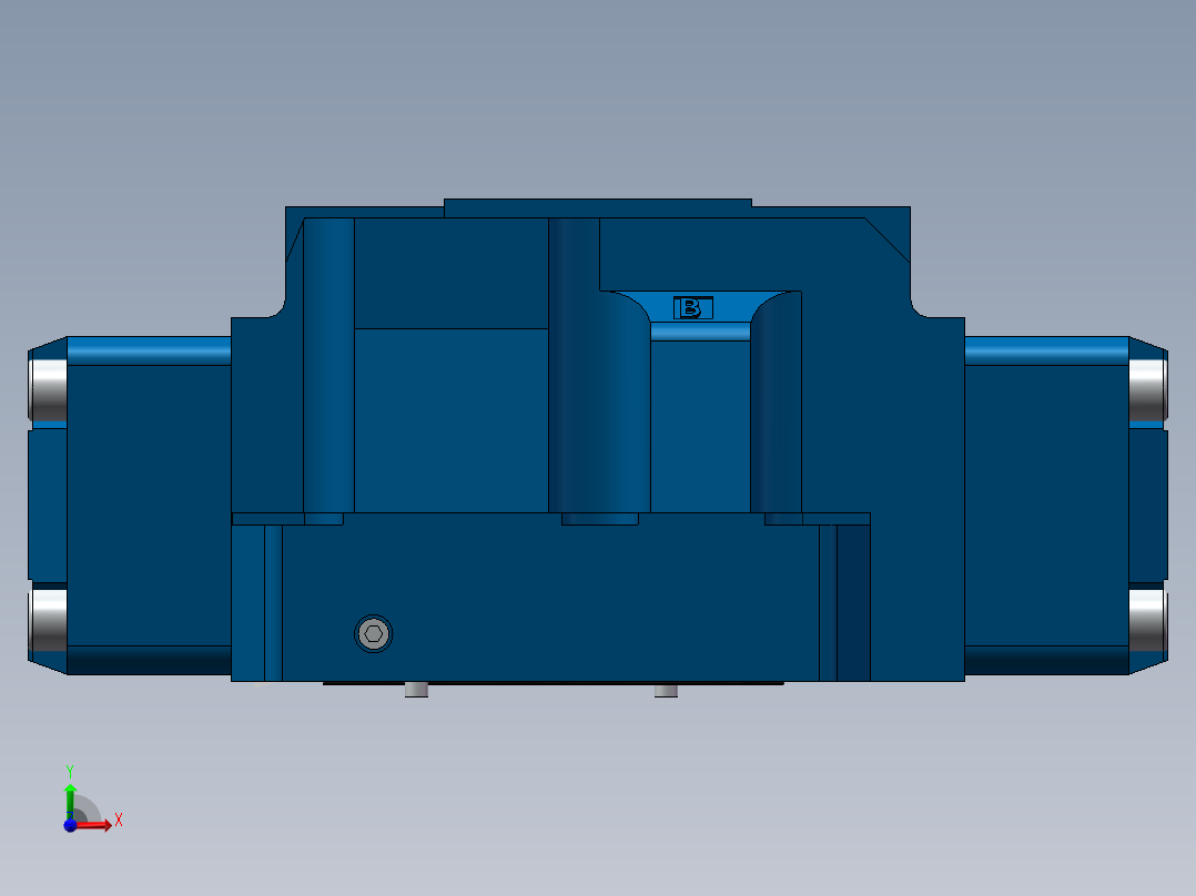 力士乐液压阀-H-4WEH_25 不带电磁阀前视图