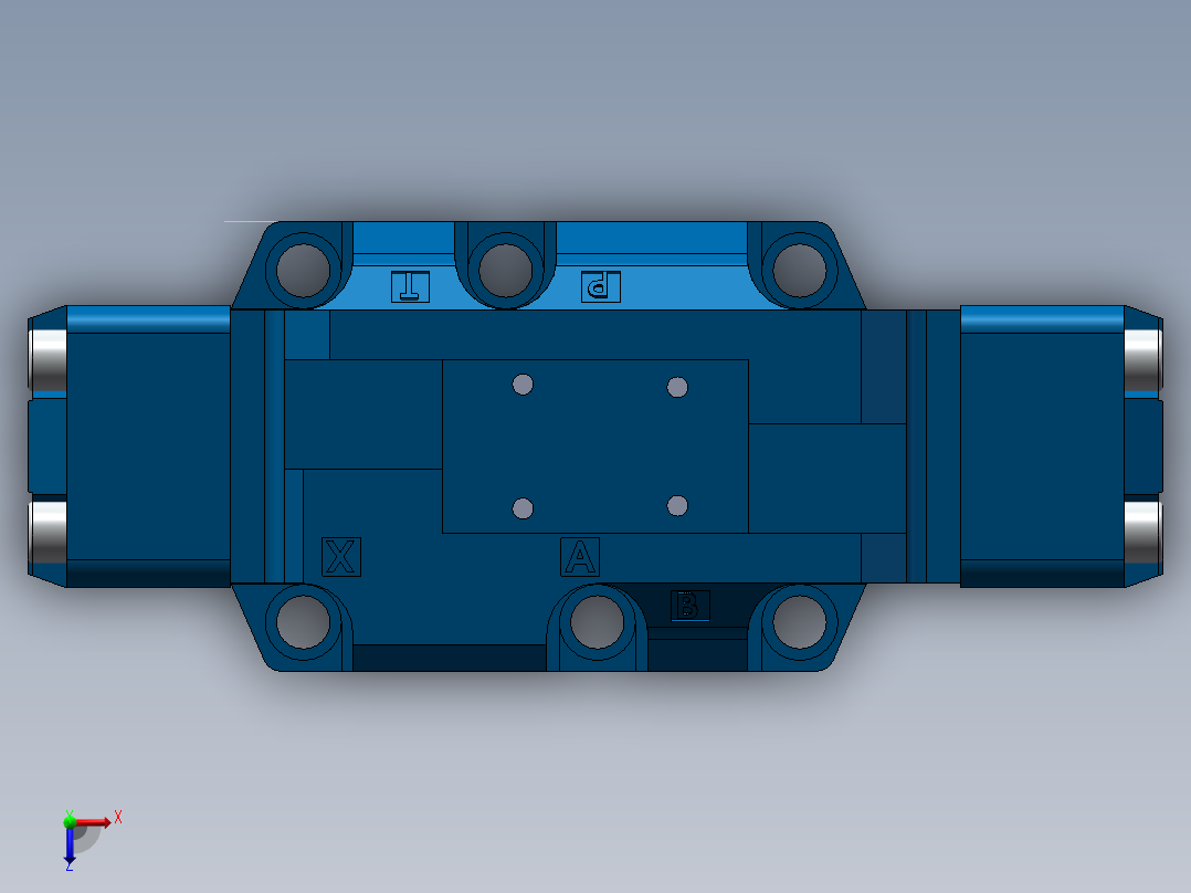 力士乐液压阀-H-4WEH_25 不带电磁阀俯视图