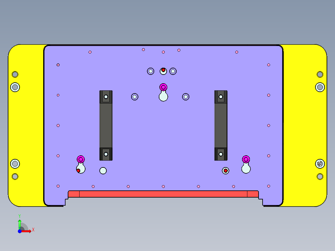 N500-T0P-笔记本CNC工装夹具三维模型CNC5前视图