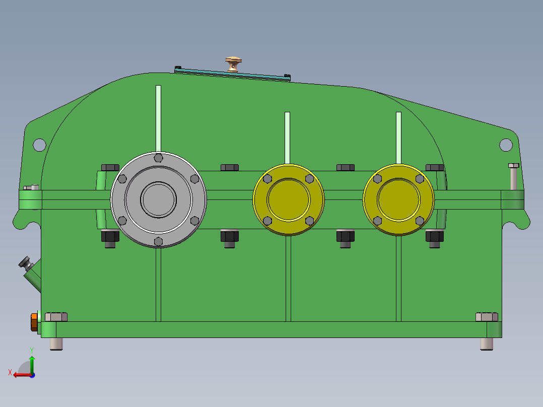 二级减速器后视图