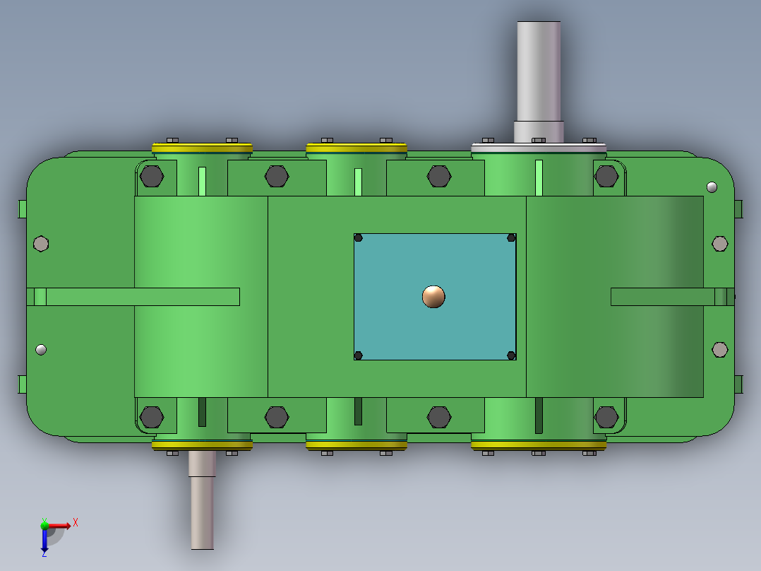 二级减速器俯视图