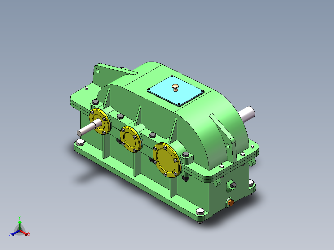 二级减速器正等轴测图