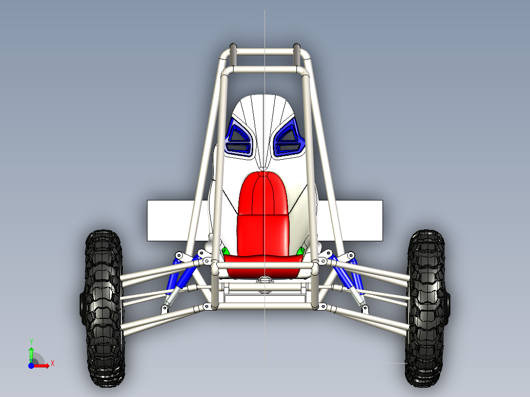 B3003429-6轮驱动越野车钢管车前视图