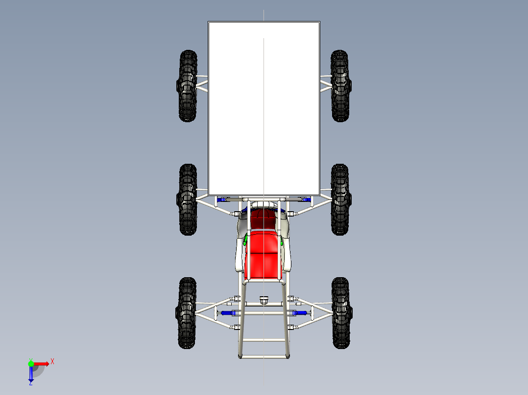 B3003429-6轮驱动越野车钢管车俯视图