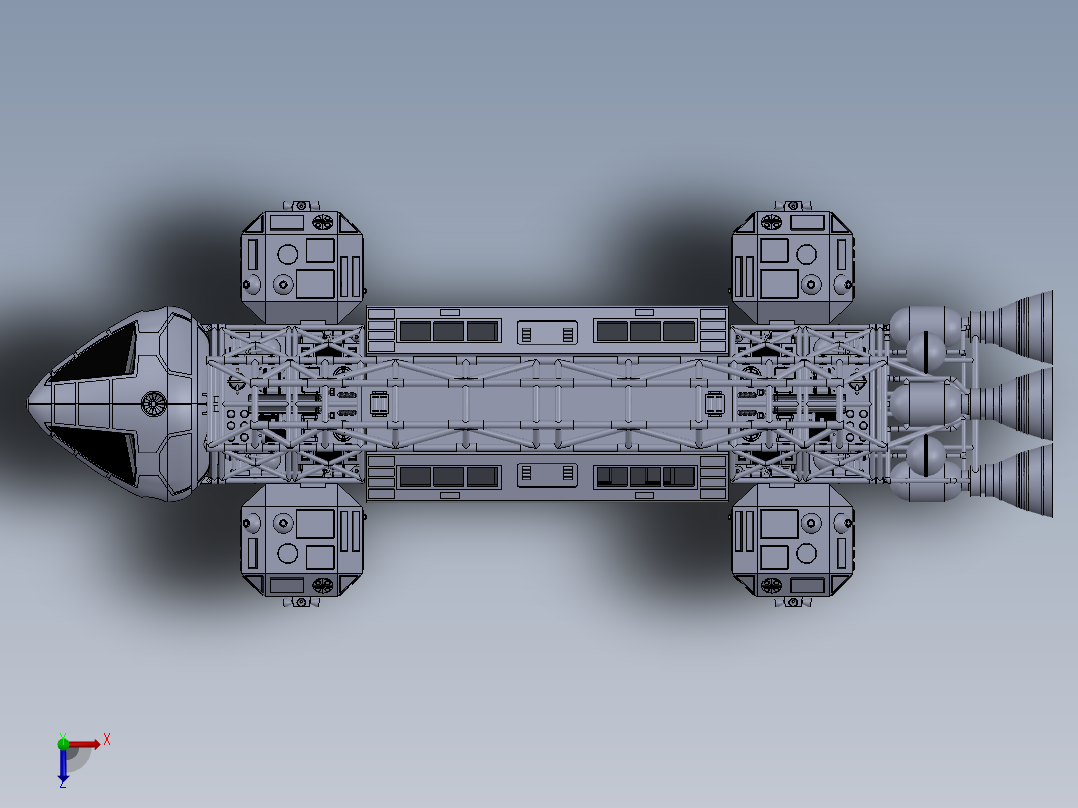 宇宙飞船俯视图