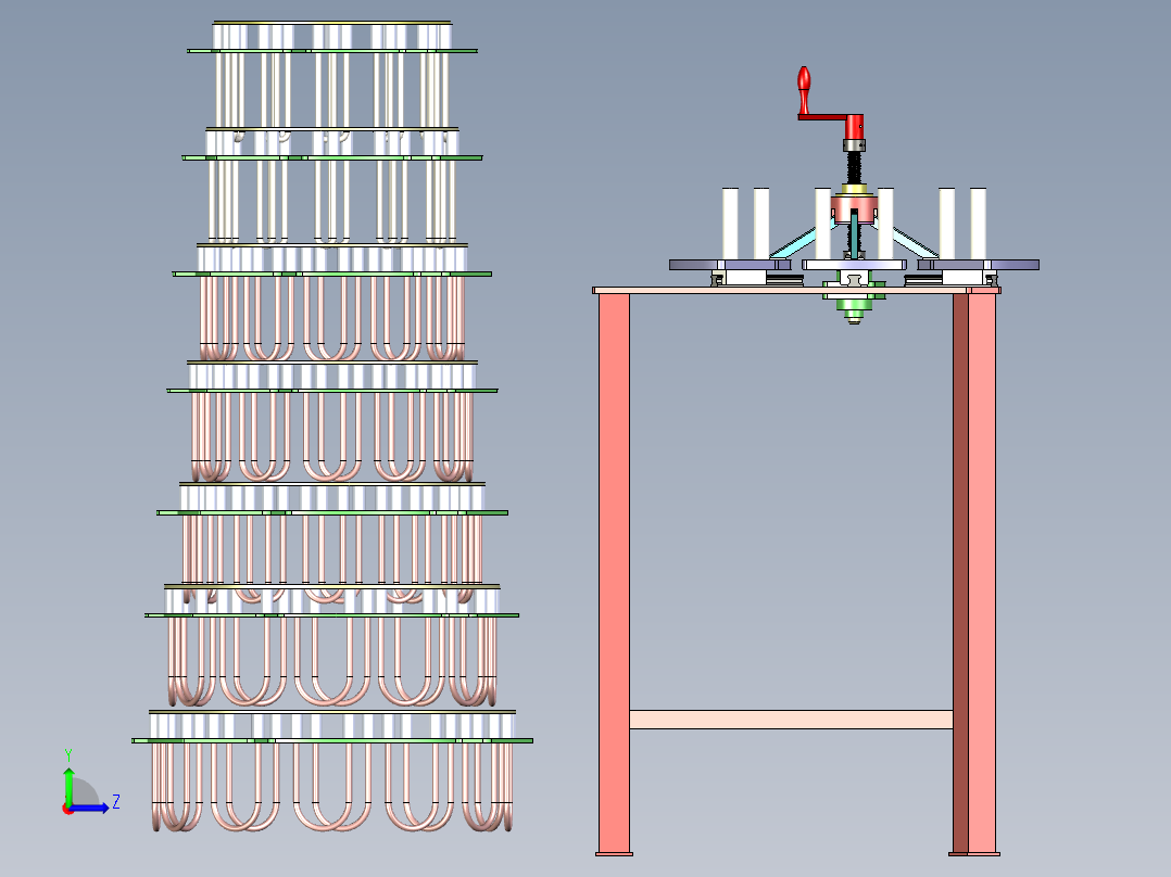 轮胎成型鼓胶囊撑器左视图