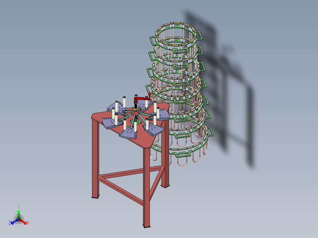 轮胎成型鼓胶囊撑器正等轴测图