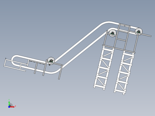 波状挡边带式输送机solidworks三维模型前视缩略图