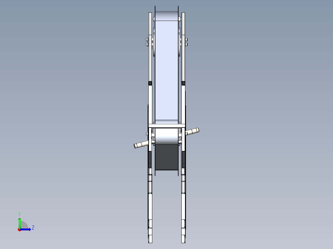 波状挡边带式输送机solidworks三维模型左视图