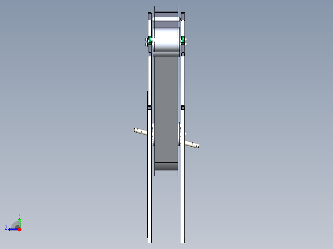 波状挡边带式输送机solidworks三维模型右视图