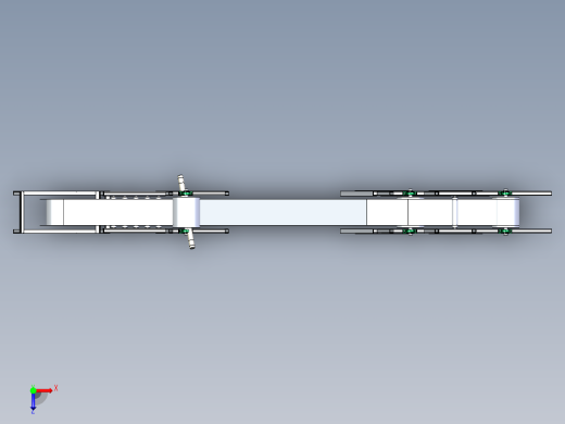 波状挡边带式输送机solidworks三维模型俯视缩略图