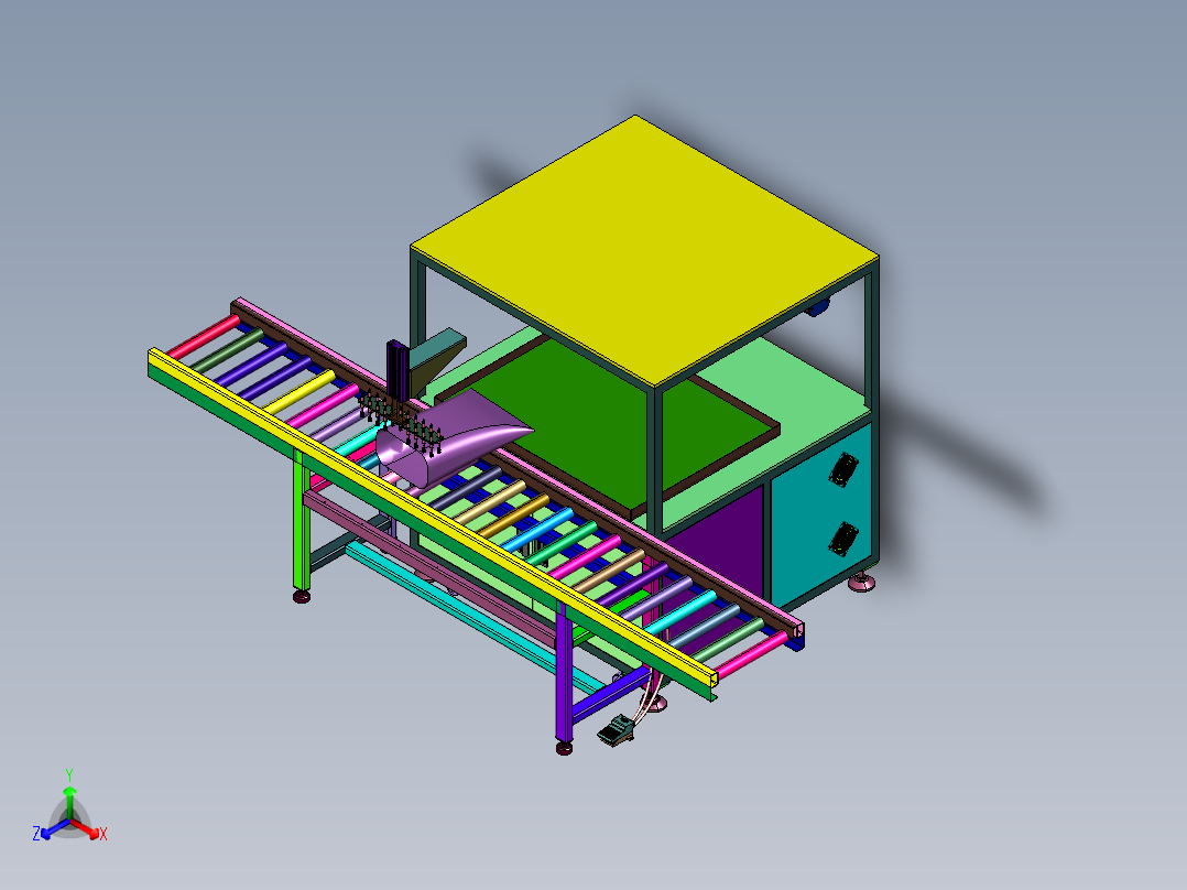 包装袋自动开袋机正等轴测图