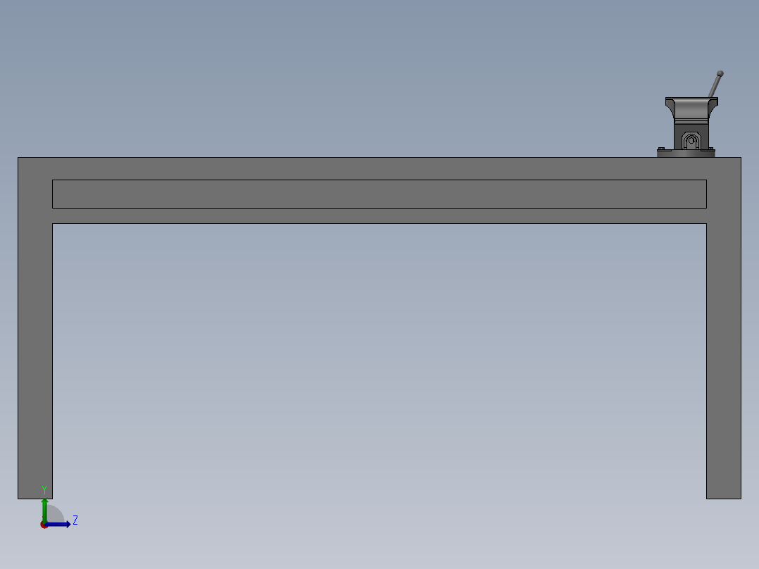 机械加工夹具 3D模型SolidWorks三维设计图左视图