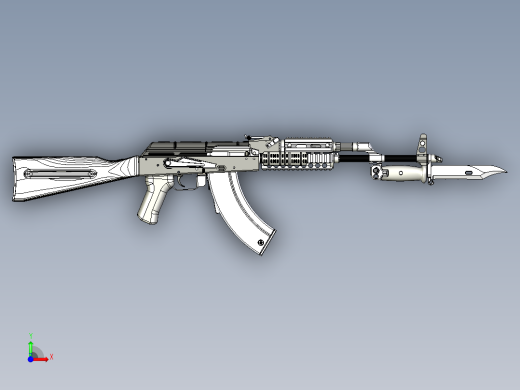 手枪左轮冲锋枪老式狙击步枪设计3D图纸ak-and-akm-workshop-plan STP IGS X_T前视缩略图