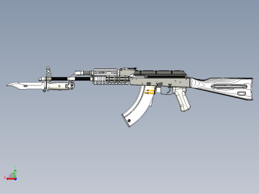 手枪左轮冲锋枪老式狙击步枪设计3D图纸ak-and-akm-workshop-plan STP IGS X_T后视缩略图