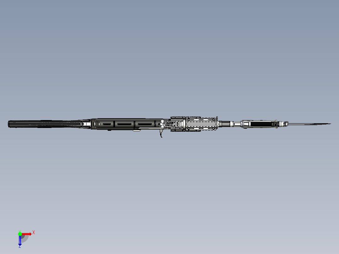 手枪左轮冲锋枪老式狙击步枪设计3D图纸ak-and-akm-workshop-plan STP IGS X_T俯视图